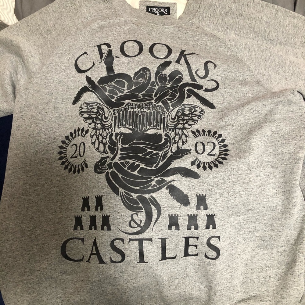 Selling a grey Crooks and Castles Medusa crewneck